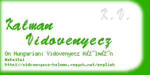 kalman vidovenyecz business card